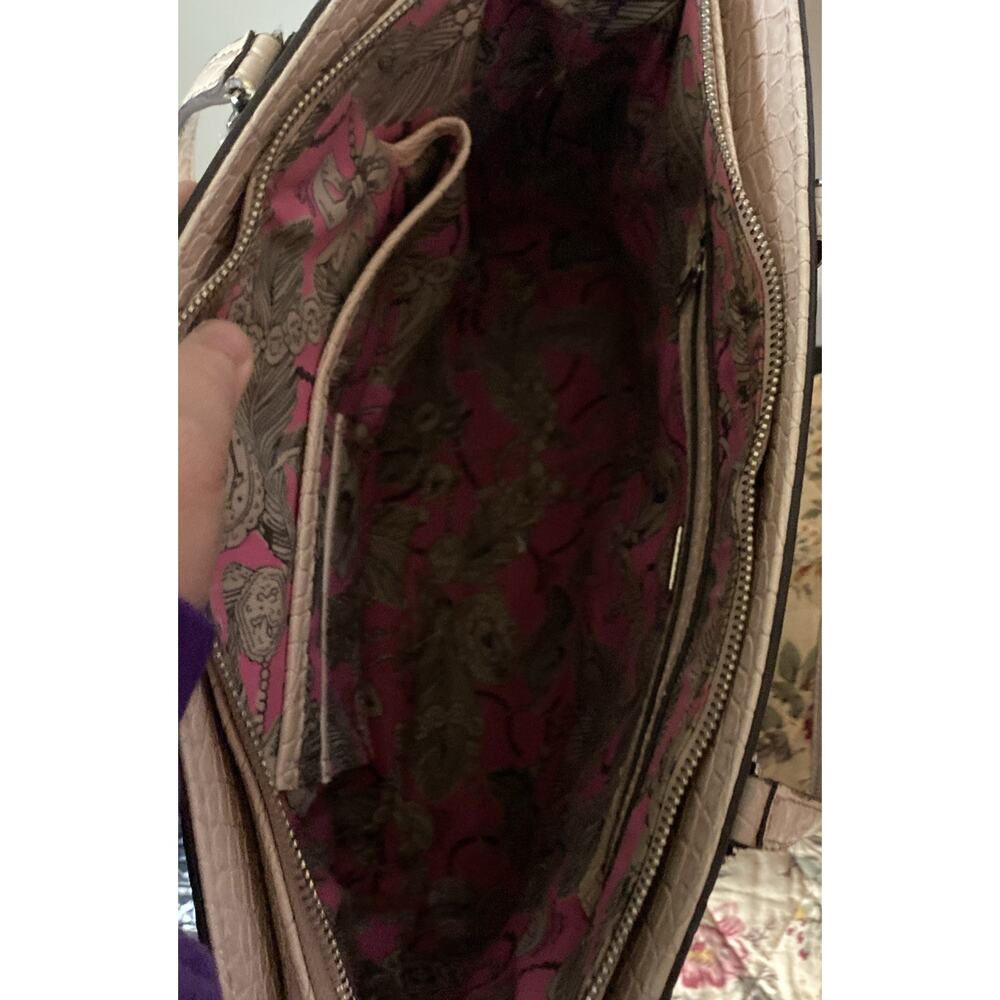 Guess Y2k VTG Womens Shoulder Bag Croc Effect Faux Leather Zip Closure Pockets - Picture 11 of 16